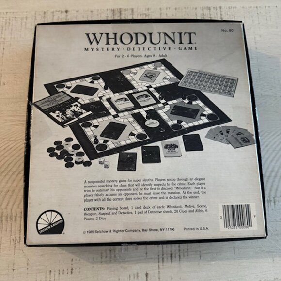 Vintage, rare 1985 Selchow & Righter Whodunit Mystery Detective Game - Picture 12 of 12